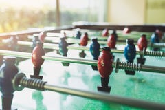 Sluit omhoog mening van het spel van de Lijstvoetbal stock afbeelding Sluit omhoog mening van het spel van de Lijstvoetbal stock afbeelding