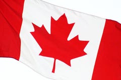 Sluit omhoog van de vlag van CANADA - vliegen vrij op de Dag van Canada stock afbeelding Sluit omhoog van de vlag van CANADA - vliegen vrij op de Dag van Canada stock afbeelding