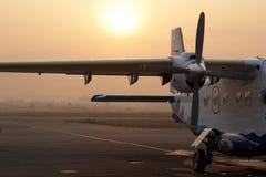 Small Airplane In Kathmandu Airport, Nepal Royalty Free Stock Image Small Airplane In Kathmandu Airport, Nepal Royalty Free Stock Image