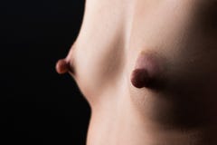 Nipples Close Up Boobs - Small Breasts With Large Nipples Closeup Stock Photo - Image ...