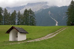 Small Chapel In Mountains Stock Photo