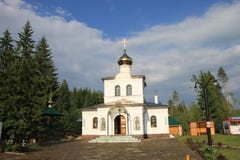 A small church near the Okovetsky spring. stock photo A small church near the Okovetsky spring. stock photo