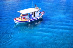 Small fishing boat on the sea royalty free stock images Small fishing boat on the sea royalty free stock images