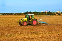 Small Scale Farming With Tractor Royalty Free Stock Image