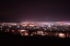Small town romantic view from a top stock image Small town romantic view from a top stock image