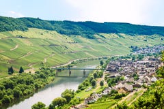 Small town in valley of Mosel river Royalty Free Stock Image Small town in valley of Mosel river Royalty Free Stock Image