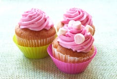 Small Vanilla Cupcakes Stock Photos Small Vanilla Cupcakes Stock Photos