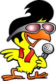 Smart chicken singing a song Stock Image Smart chicken singing a song Stock Image