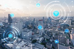 Smart city and wireless communication network, IoTInternet of T. Hings, era of internet, internet of every things, internet in every day lifes Smart city and wireless communication network, IoTInternet of T. Hings, era of internet, internet of every things, internet in every day lifes
