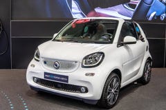 Smart EQ fortwo cabrio, electric vehicle EV produced by Mercedes-Benz royalty free stock images Smart EQ fortwo cabrio, electric vehicle EV produced by Mercedes-Benz royalty free stock images