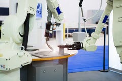 Assembly line with the robotic arms. stock photos Assembly line with the robotic arms. stock photos