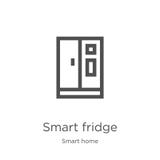 smart fridge icon vector from smart home collection. Thin line smart fridge outline icon vector illustration. Outline, thin line vector illustration smart fridge icon vector from smart home collection. Thin line smart fridge outline icon vector illustration. Outline, thin line vector illustration