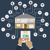 Smart home. Flat design style illustration concept of smart house technology system with centralized control vector illustration Smart home. Flat design style illustration concept of smart house technology system with centralized control vector illustration