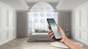 Smart Home Technology Interface On Phone App Augmented