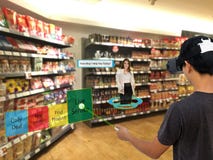 Smart retail with augmented and virtual reality technology concept, Customer use ar and vr glasses to search a daily deal