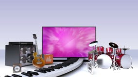 Smart TV, contenido del canal de televisión del entretenimiento para el concepto de la música Smart TV, contenido del canal de televisión del entretenimiento para el concepto de la música