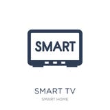 Smart tvsymbol Smart tvsymbol för moderiktig plan vektor på den vita backgroen stock illustrationer Smart tvsymbol Smart tvsymbol för moderiktig plan vektor på den vita backgroen stock illustrationer