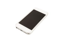 Smartphone bianco con lo schermo in bianco immagine stock Smartphone bianco con lo schermo in bianco immagine stock
