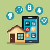 Smartphone commandant la maison futée illustration stock Smartphone commandant la maison futée illustration stock