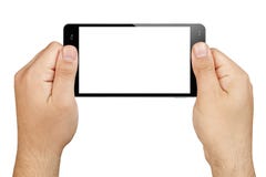 Smartphone Hand Hands Holding Blank Screen Isolated stock photos Smartphone Hand Hands Holding Blank Screen Isolated stock photos