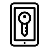 Smartphone lock icon, outline style stock illustration Smartphone lock icon, outline style stock illustration