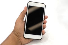 Smartphone o telefono cellulare della tenuta della mano immagini stock libere da diritti Smartphone o telefono cellulare della tenuta della mano immagini stock libere da diritti