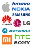 Smartphone producentów logowie royalty ilustracja Smartphone producentów logowie royalty ilustracja