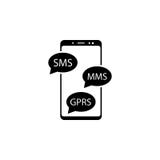 smartphone, sms, MMS, icône de vecteur de gprs pour des sites Web et conception plate minimalistic mobile illustration libre de droits smartphone, sms, MMS, icône de vecteur de gprs pour des sites Web et conception plate minimalistic mobile illustration libre de droits