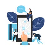 Smartphone van de handholding met aandeel app royalty-vrije illustratie Smartphone van de handholding met aandeel app royalty-vrije illustratie