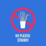 Smetta di usando le paglie di plastica Nessun campagna di plastica di inquinamento e concetto residuo d'imballaggio di vettore co illustrazione vettoriale Smetta di usando le paglie di plastica Nessun campagna di plastica di inquinamento e concetto residuo d'imballaggio di vettore co illustrazione vettoriale