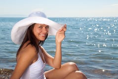 Smiles Girl On The Beach Royalty Free Stock Images