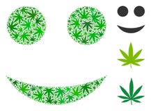 Smiley Composition von Hanf-Blättern stock abbildung Smiley Composition von Hanf-Blättern stock abbildung