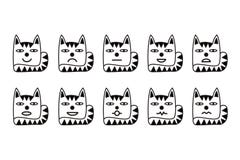 10 smiley icons in the form of funny cats. Varied emotions for web. Stock Photos 10 smiley icons in the form of funny cats. Varied emotions for web. Stock Photos
