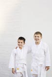 Smiling Boys In Karate Costume royalty free stock photo Smiling Boys In Karate Costume royalty free stock photo