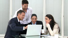 Smiling business team working