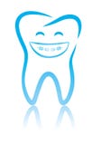 Smiling dental tooth with braces