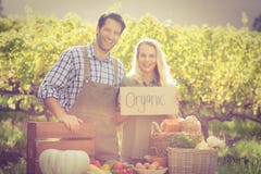 Smiling farmers couple looking at the camera Stock Images Smiling farmers couple looking at the camera Stock Images
