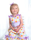 Smiling Girl In Polka Dot Dress Stock Photo