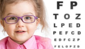 Smiling Girl Putting On Glasses With Blurry Eye Royalty Free Stock Images Smiling Girl Putting On Glasses With Blurry Eye Royalty Free Stock Images