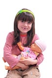 Smiling Girl With Doll Royalty Free Stock Photo Smiling Girl With Doll Royalty Free Stock Photo
