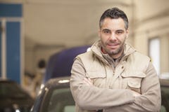 The mechanic works in the workshop stock photo The mechanic works in the workshop stock photo