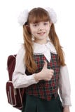 Smiling School Girl. Education. OK Sign. Royalty Free Stock Photography Smiling School Girl. Education. OK Sign. Royalty Free Stock Photography
