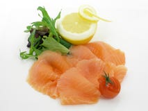 Smoked Salmon With Lemon Stock Images