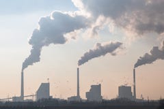 Smoking Chimneys of a Coal Fired Power Plant royalty free stock images Smoking Chimneys of a Coal Fired Power Plant royalty free stock images