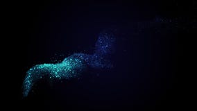 Smooth luxury techno blue stream is flowing slowly on black background. Copy space. 4K. royalty free illustration Smooth luxury techno blue stream is flowing slowly on black background. Copy space. 4K. royalty free illustration