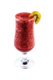 Smoothie плода и молока красный в стекле на ноге украшенной с кивиом на изолированной белой предпосылке стоковые изображения Smoothie плода и молока красный в стекле на ноге украшенной с кивиом на изолированной белой предпосылке стоковые изображения