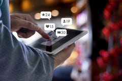 sms media man use smart phone social media network pop notifica stock photography sms media man use smart phone social media network pop notifica stock photography