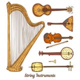 Smyczkowi instrumenty muzyczni royalty ilustracja Smyczkowi instrumenty muzyczni royalty ilustracja