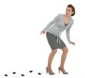 Sneaking Business Woman Leaving Trace Stock Photography Sneaking Business Woman Leaving Trace Stock Photography