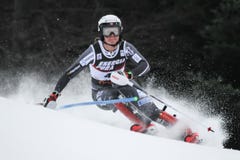 Sneeuw Koningin Trophy 2019 - Damesslalom stock foto Sneeuw Koningin Trophy 2019 - Damesslalom stock foto